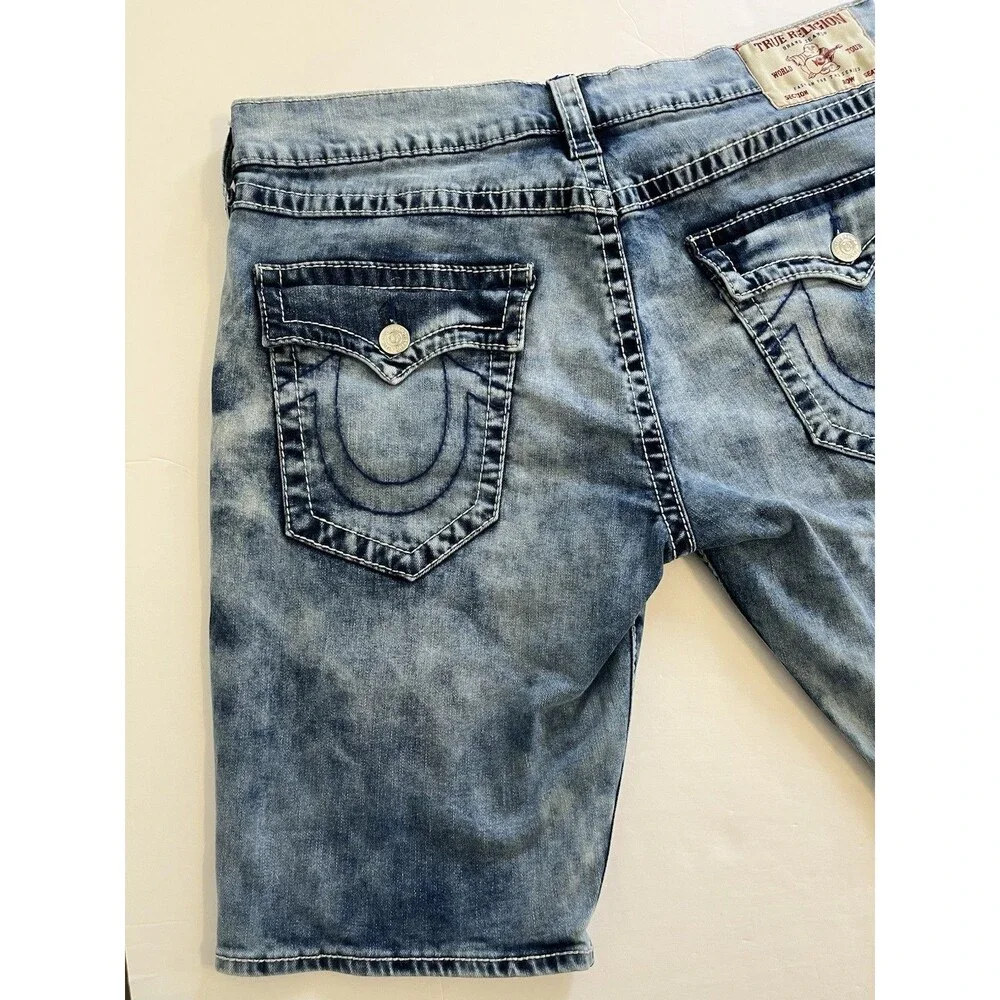 Men's Blue Washed Denim Shorts